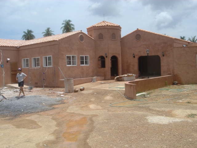 outside view of the Spanish Style Villa, now under construction.