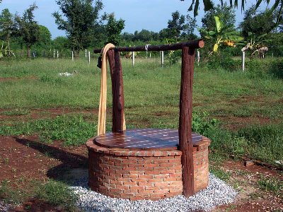 The underground water tank and pump